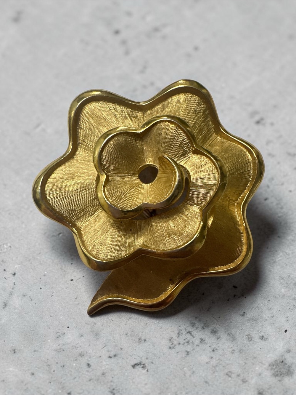Trifari Flower Layered Brooch